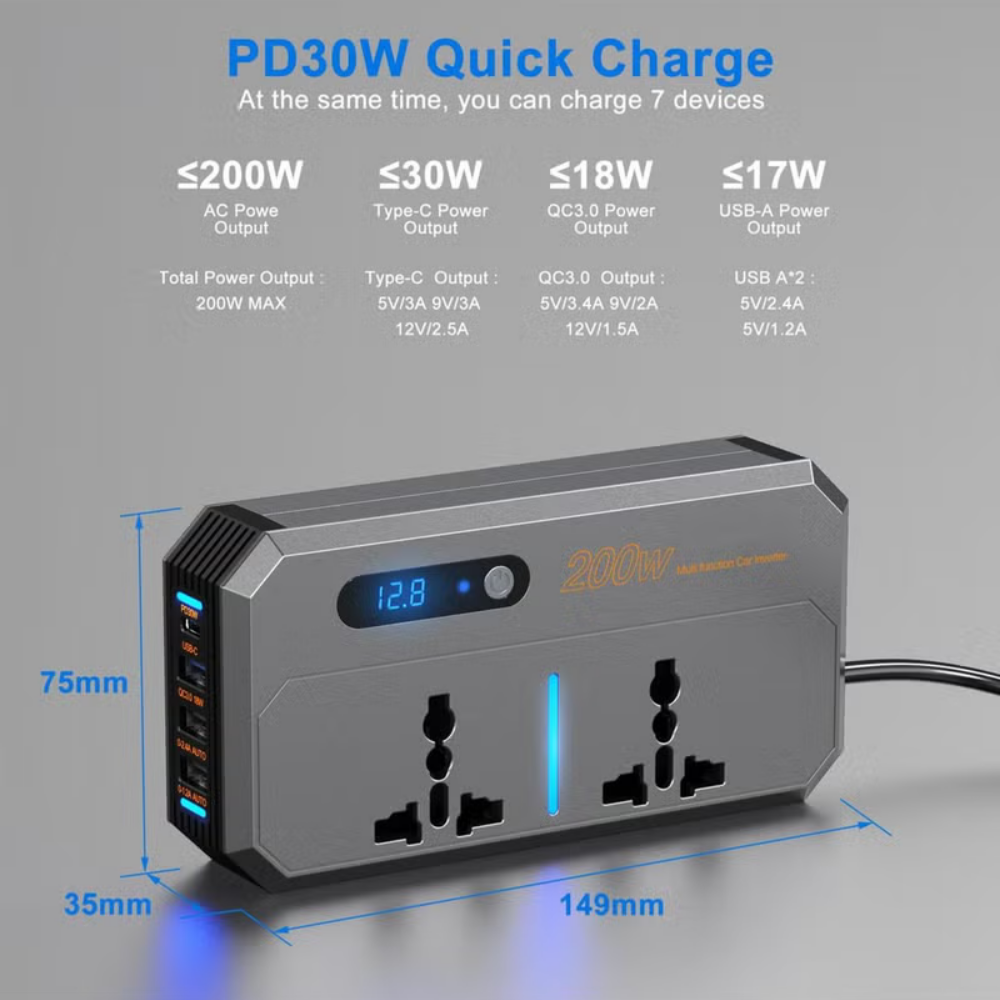 200W Car Power Inverter